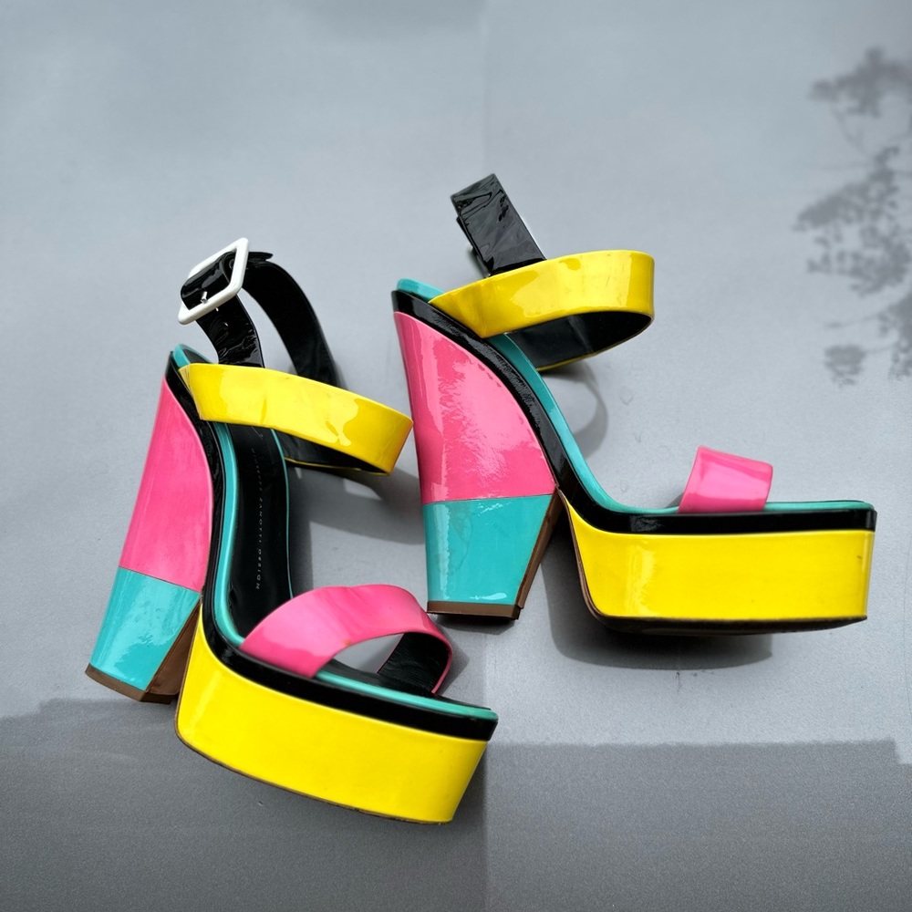 Giuseppe Zanotti color block heels.
